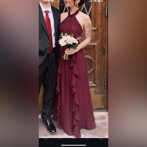 Burgundy Evening Gown